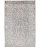 Power Loomed Ikat Wool Rug 6' 5" X 9' 11" 6' 5" X 9' 11" (196 X 302) / Brown / Blue