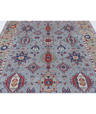 Power Loomed Kazak Wool Rug 8' 0" X 9' 11" 8' 0" X 9' 11" (244 X 302) / Blue / Green