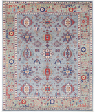 Power Loomed Kazak Wool Rug 8' 0" X 9' 11" 8' 0" X 9' 11" (244 X 302) / Blue / Green