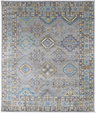 Power Loomed Kazak Wool Rug 7' 9" X 9' 5" 7' 9" X 9' 5" (236 X 287) / Grey / Grey