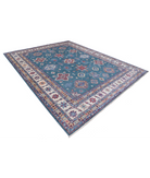 Power Loomed Kazak Wool Rug 9' 4" X 11' 8" 9' 4" X 11' 8" (284 X 356) / Green / Ivory