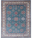 Power Loomed Kazak Wool Rug 9' 4" X 11' 8" 9' 4" X 11' 8" (284 X 356) / Green / Ivory