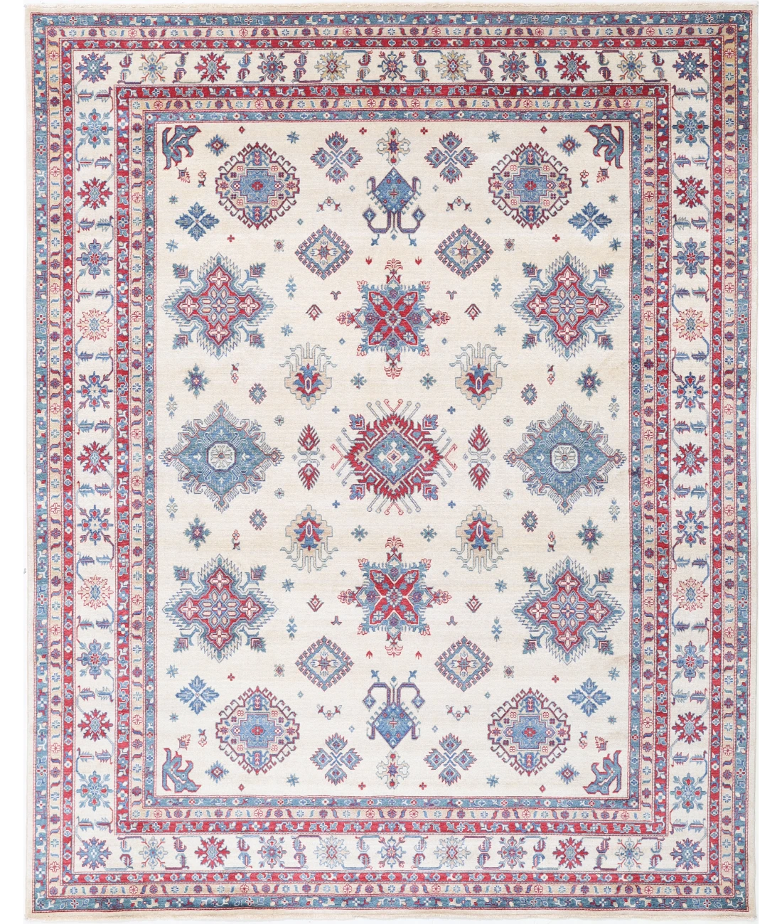 Power Loomed Kazak Wool Rug 9' 4" X 11' 9" 9' 4" X 11' 9" (284 X 358) / Ivory / Ivory