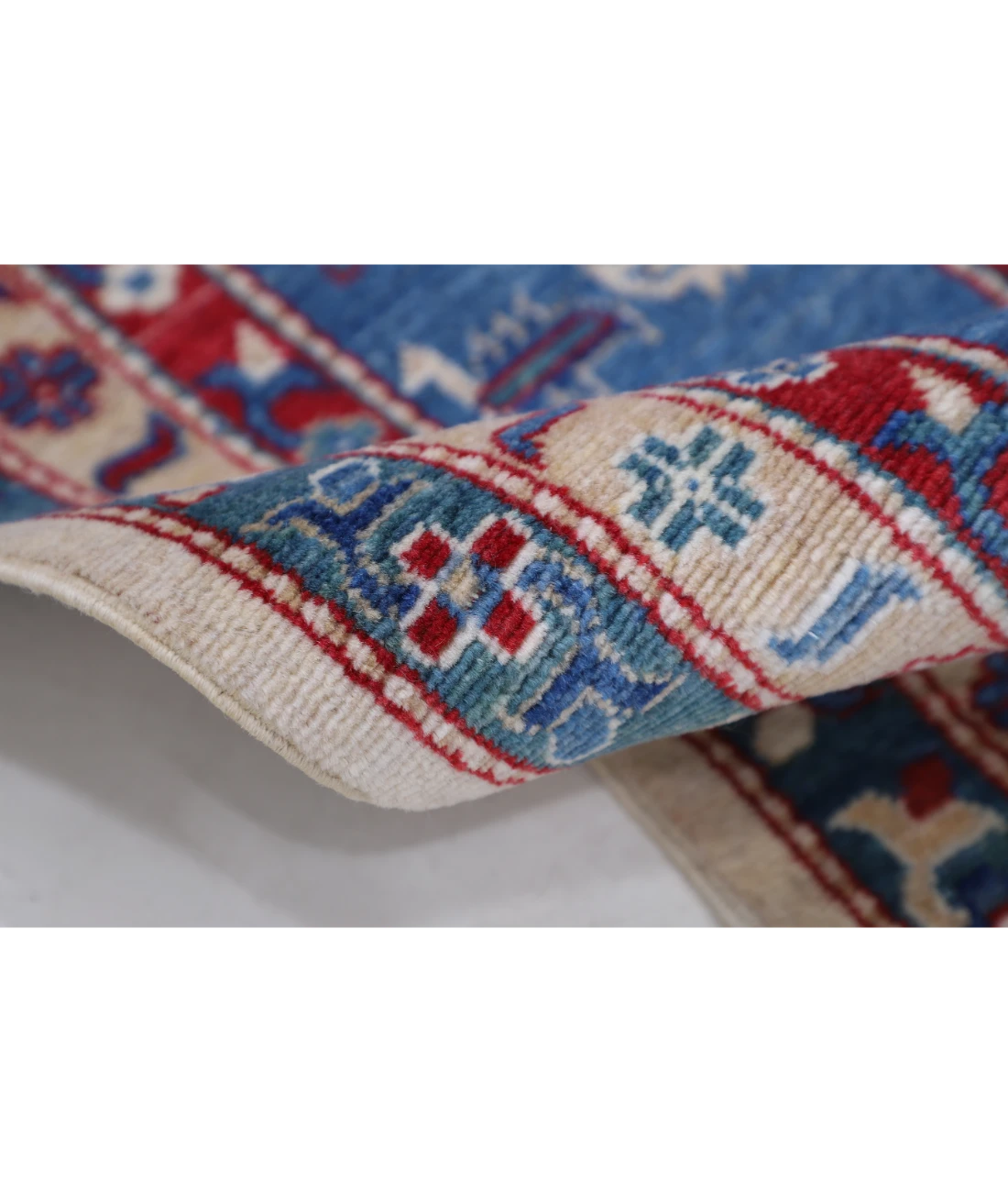 Power Loomed Kazak Wool Rug 9' 3" X 11' 9" 9' 3" X 11' 9" (282 X 358) / Ivory / Blue