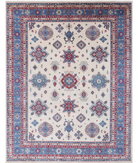 Power Loomed Kazak Wool Rug 9' 3" X 11' 9" 9' 3" X 11' 9" (282 X 358) / Ivory / Blue