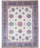 Power Loomed Kazak Wool Rug 9' 3" X 11' 9" 9' 3" X 11' 9" (282 X 358) / Ivory / Blue