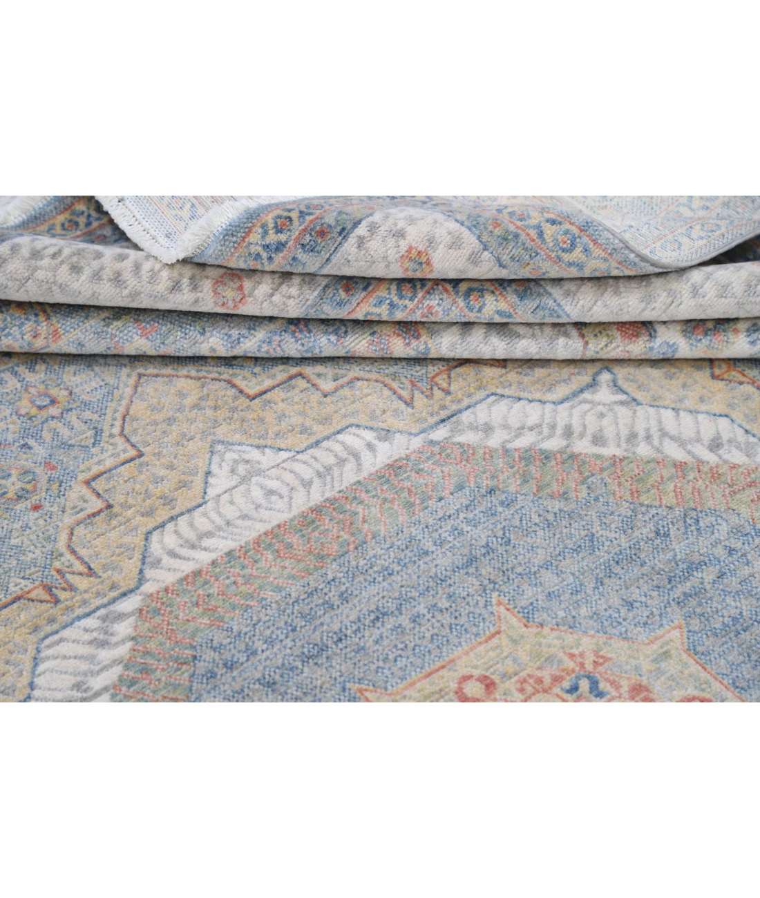 Power Loomed Mamluk Wool Rug 8' 10" X 11' 10" 8' 10" X 11' 10" (269 X 361) / Blue / Ivory