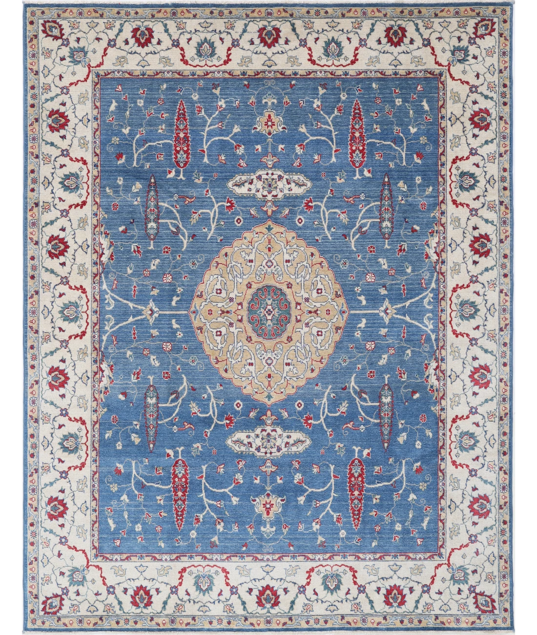 Power Loomed Pasha Wool Rug 7' 2" X 9' 5" 7' 2" X 9' 5" (219 X 287) / Blue / Ivory