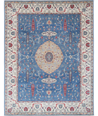 Power Loomed Pasha Wool Rug 7' 2" X 9' 5" 7' 2" X 9' 5" (219 X 287) / Blue / Ivory