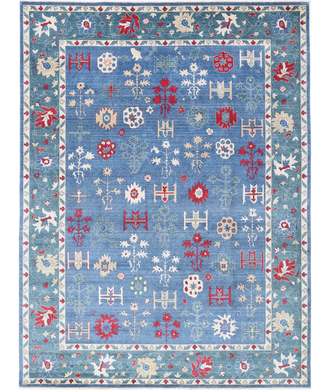 Power Loomed Pasha Wool Rug 8' 11" X 11' 11" 8' 11" X 11' 11" (272 X 363) / Blue / Green