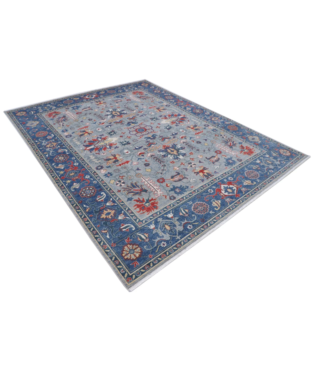 Power Loomed Pasha Wool Rug 7' 11" X 10' 0" 7' 11" X 10' 0" (241 X 305) / Grey / Blue