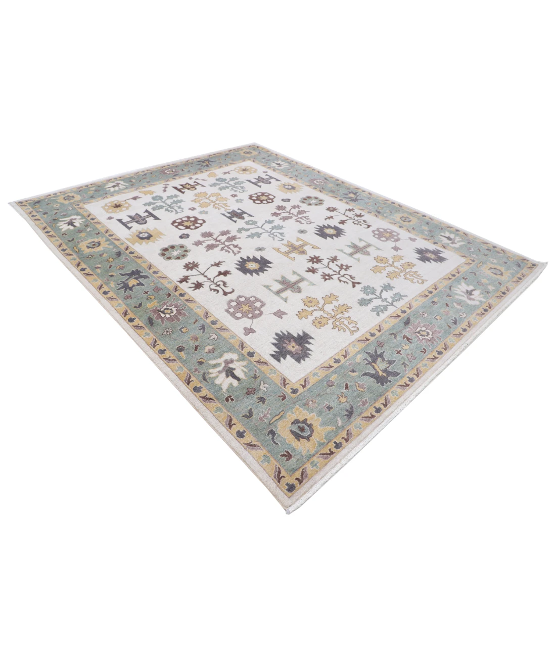 Power Loomed Pasha Wool Rug 7' 10" X 9' 10" 7' 10" X 9' 10" (239 X 300) / Ivory / Green
