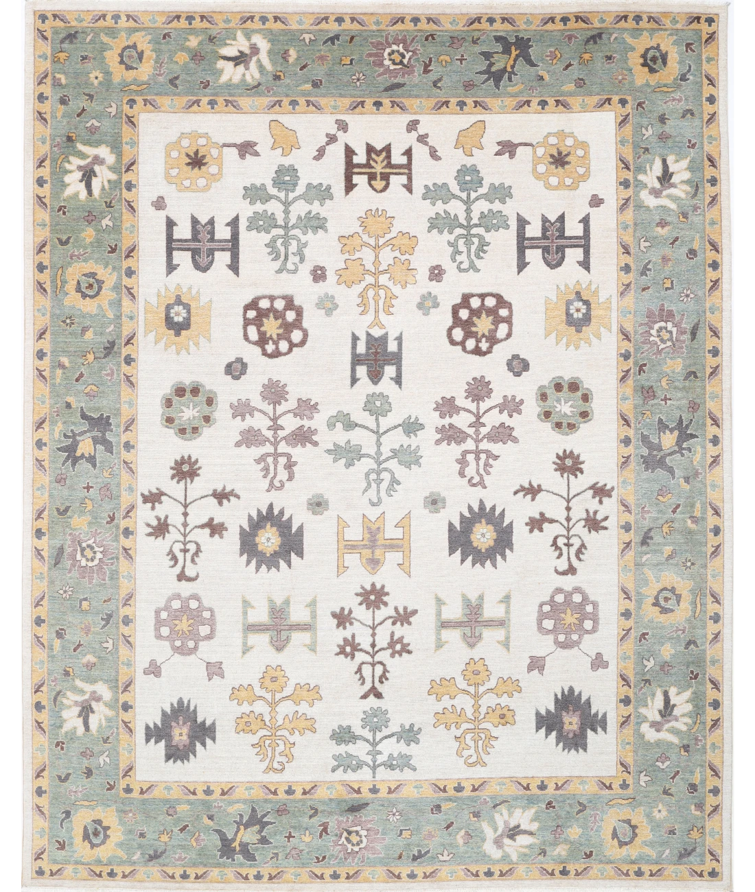 Power Loomed Pasha Wool Rug 7' 10" X 9' 10" 7' 10" X 9' 10" (239 X 300) / Ivory / Green