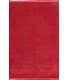 Vista 6'4'' X 9'9'' Power-Loomed Wool-Bamboo Silk Rug 6'4'' x 9'9'' (190 X 293) / Red / Red